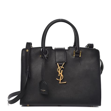 SAINT LAURENT Calfskin Monogram Baby Cabas Black